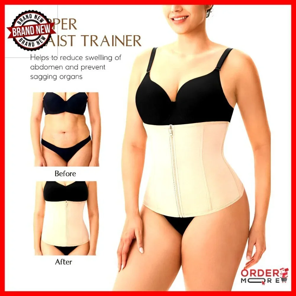 Mesh Corset Shapewear Tummy Control Waist Cincher Zipper Waist Trainer